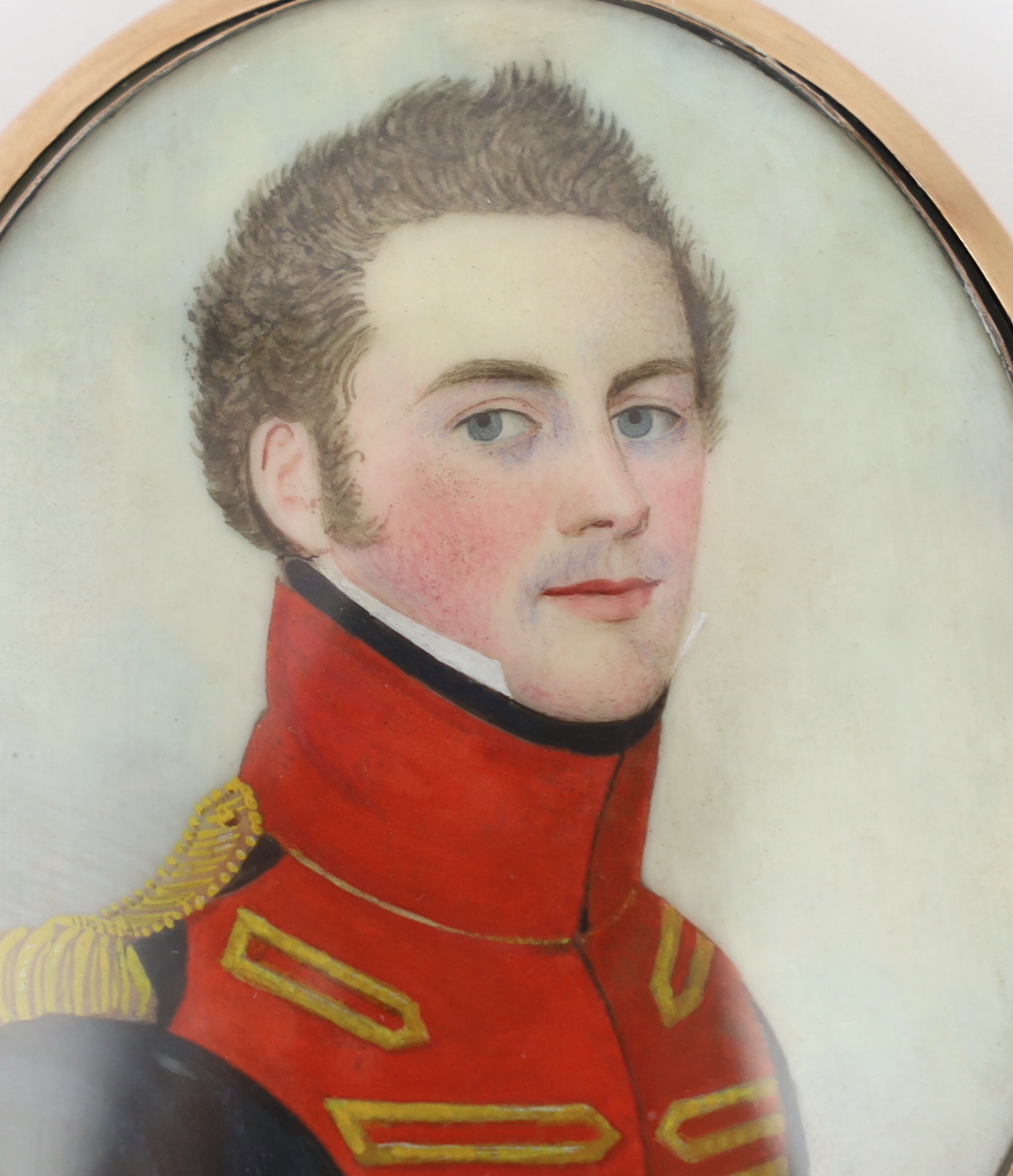 Frederick Buck (Irish, 1771-1840), Portrait miniature of an army officer, watercolour on ivory, 6.8 x 5.1cm. CITES Submission reference GSQYEK3F